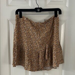 Wild Fable Floral A-Line Skirt in Tan and Black